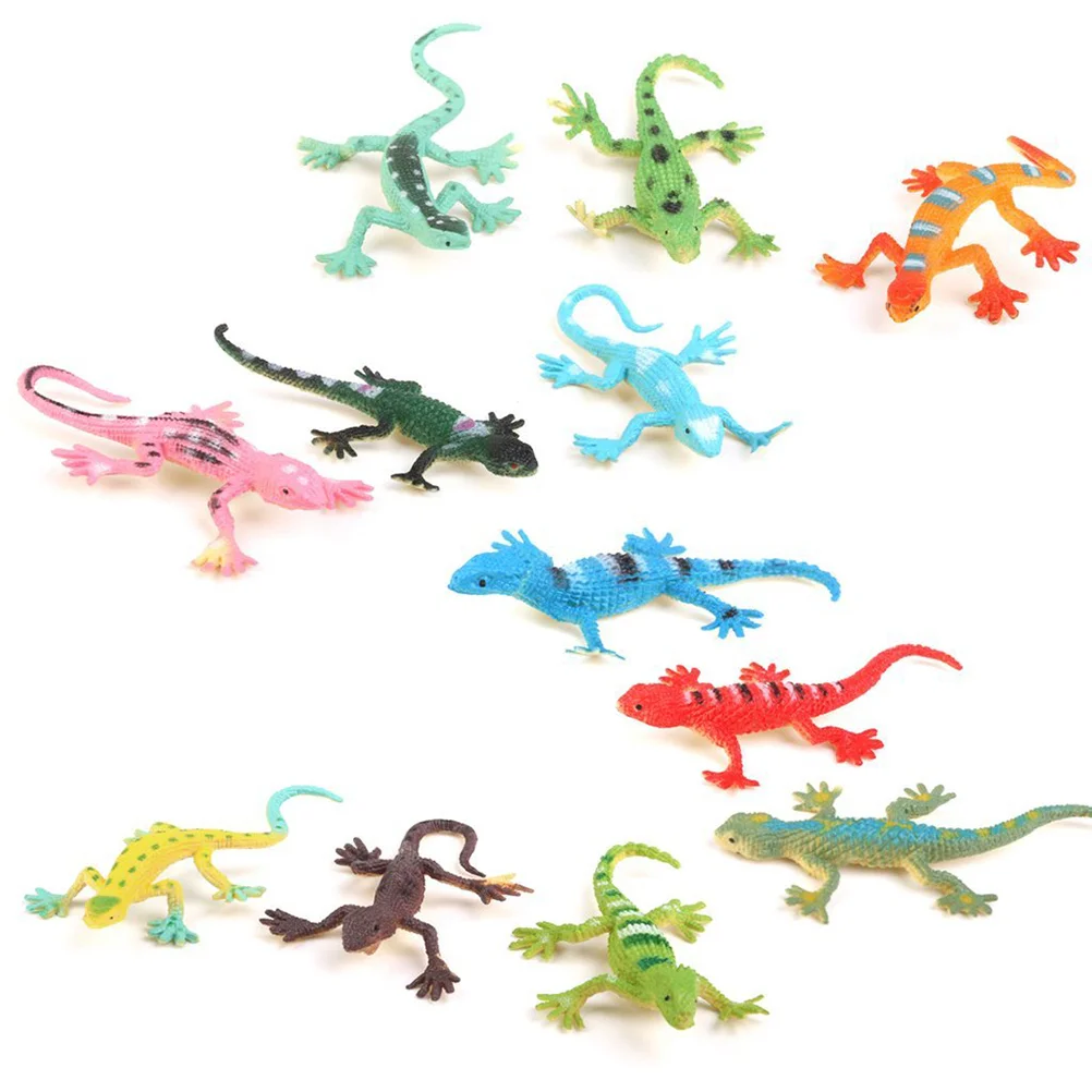 

12pcs Model Plastic Lizard Figures Kids Toy Set Party Tricks Plastic Lizard Toy