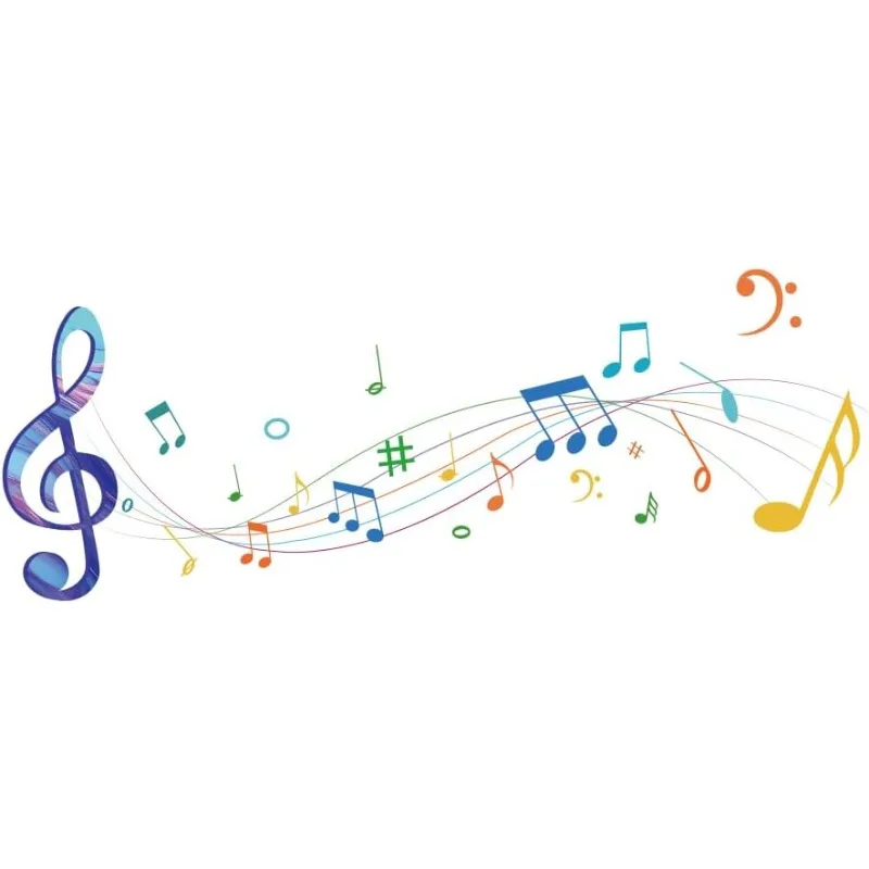 1Set Wall Stickers Music Wall Decals Watercolor Self Adhesiv