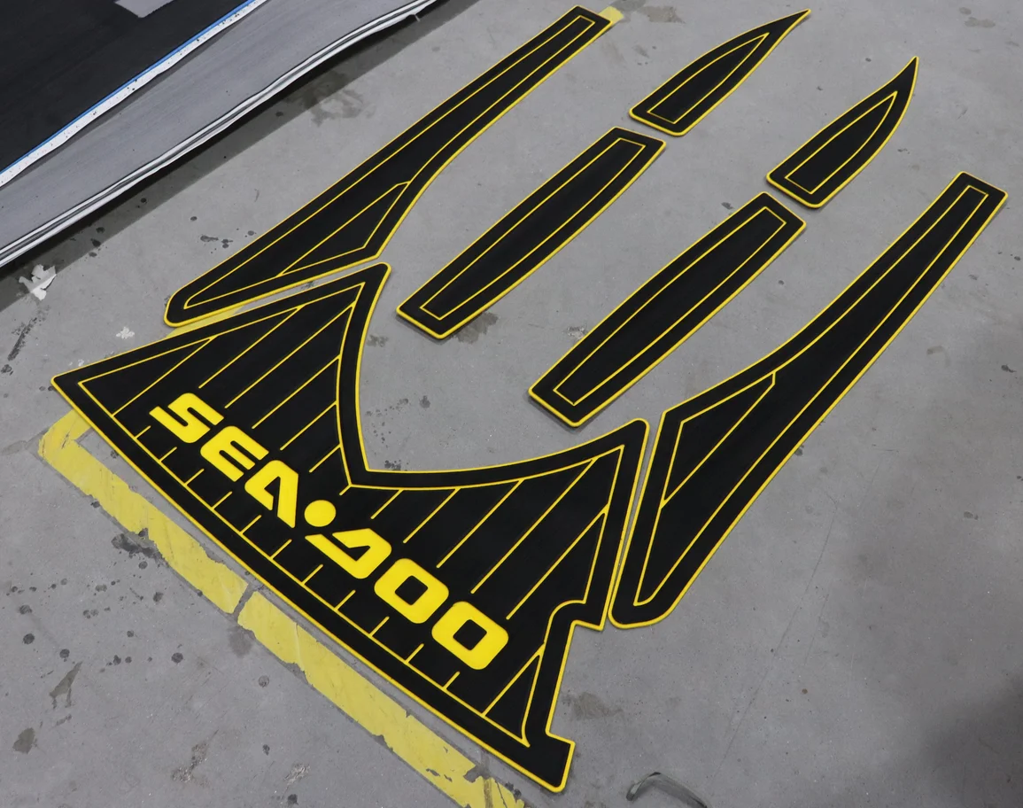 

EVA Faux Teak Anti-Skid Jet Ski Traction Mat Self Adhesive Decking Pad for SeaDoo GTX DI/RXT 215 Marine Accessories