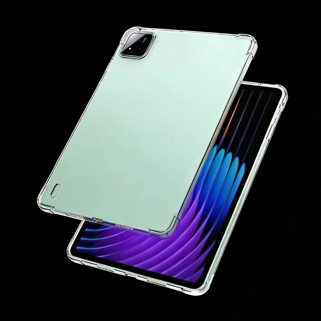 

Чехол-накладка из мягкого ТПУ с воздушными подушками для Xiaomi Pad 7 Pro 11.2 дюйма 2024 и POCO Pad X1 11.2 дюйма 2025, прозрачная задняя панель для планшета