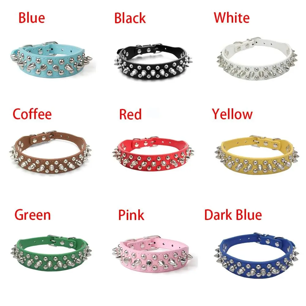 Anti-Bite Spiked Studded Pet Dog Collar PU Leather For Dogs Sport Padded Bulldog Pug Puppy Big Dog Collars Pets Supplies