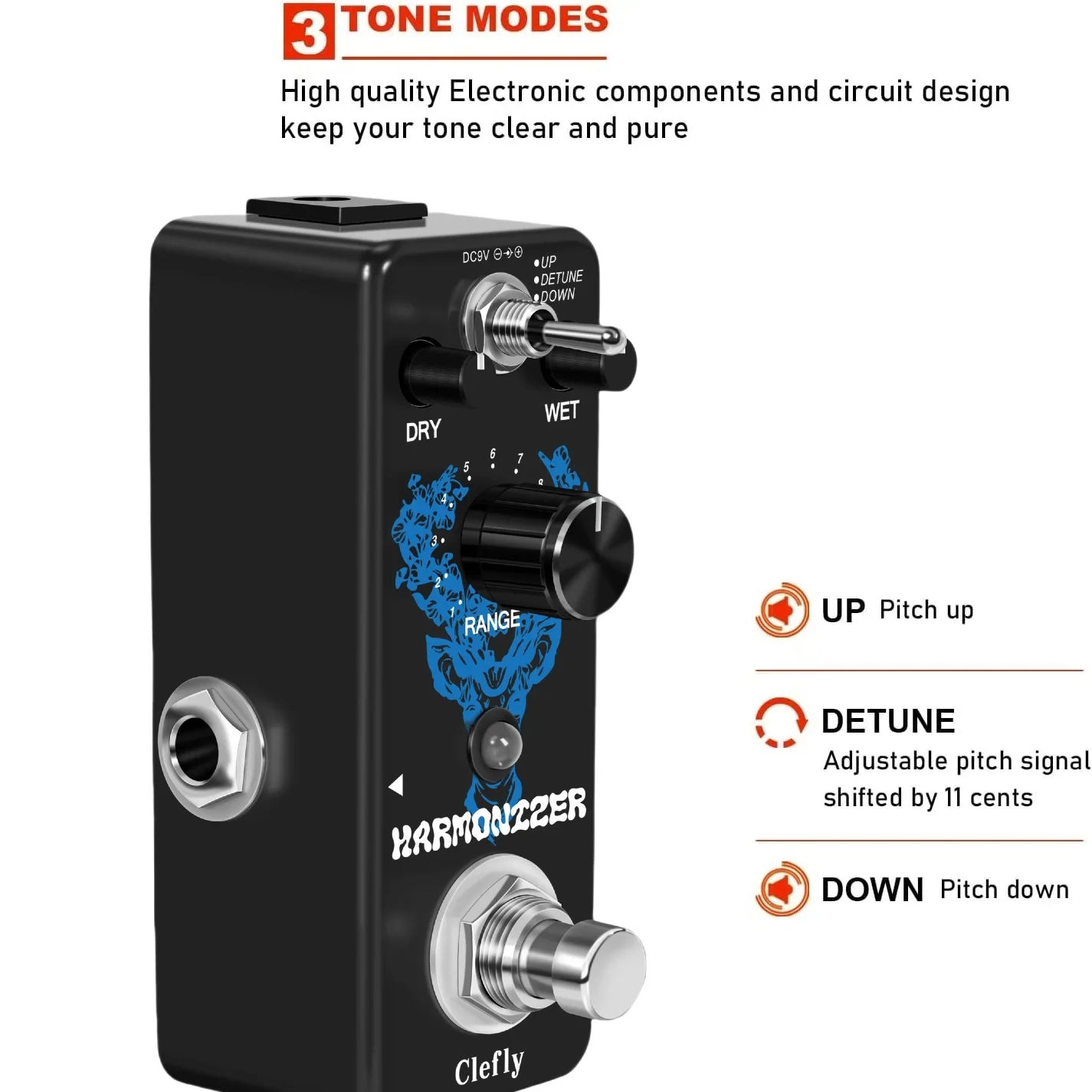 Guitar Pedal Harmonizer Effect Pitch Box Harmonic Harmony Pitch Shifter Detune Harmonix True Bypass For Electric Guitar Bass