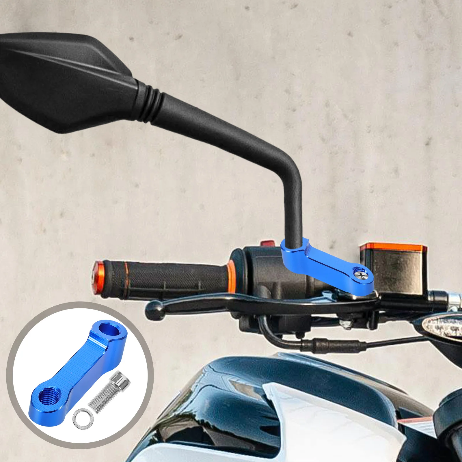 

2pcs Rearview Mirror Extension Seat Adapter Riser Round Extender for Motorcycle Electric Vehicles Aluminum Alloy Red Color