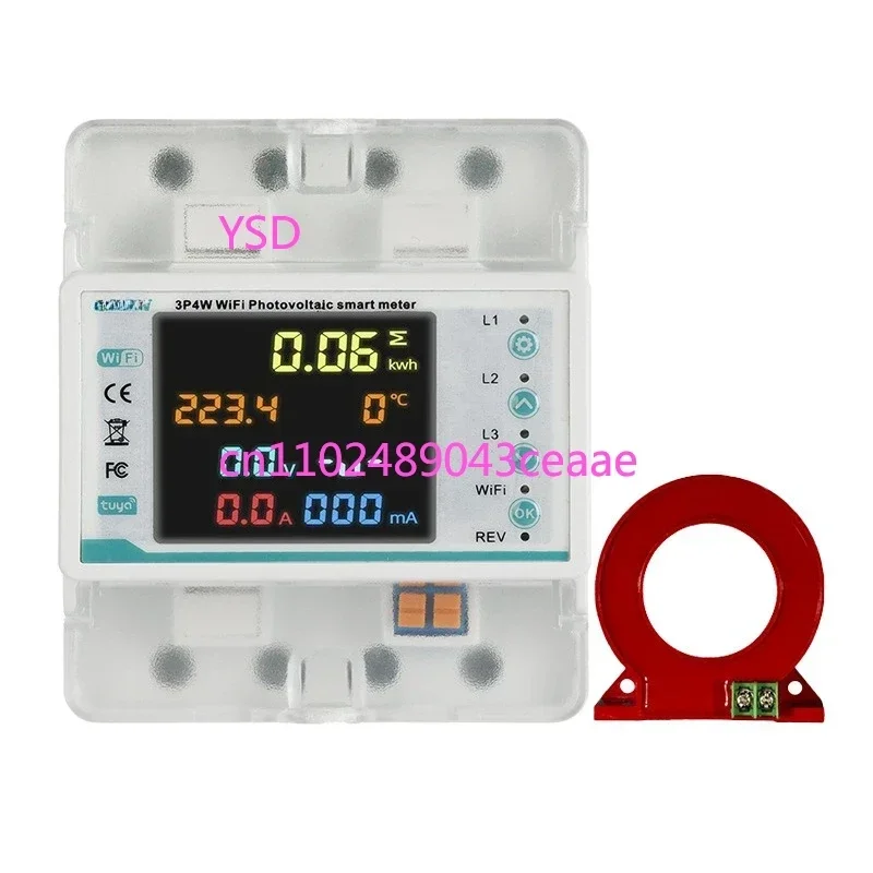 WiFi Smart  Three Phase Four Wire with Leakage over under Voltage Protection Remote Centralized Control for Home Automatio