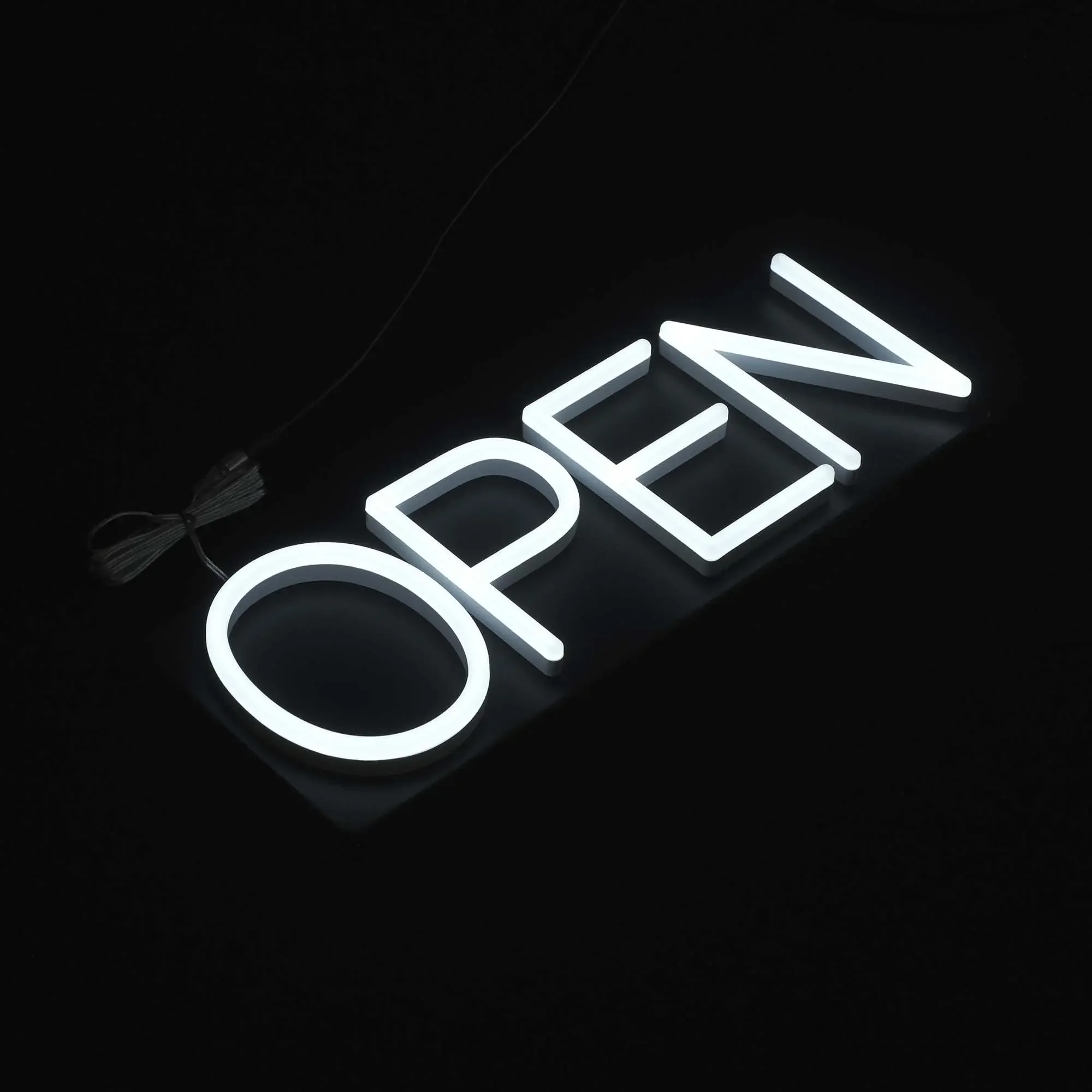 Imagem -05 - Open Logo Shop Name Neon Light para Wall Sinal Led Personalizado Bar Decor