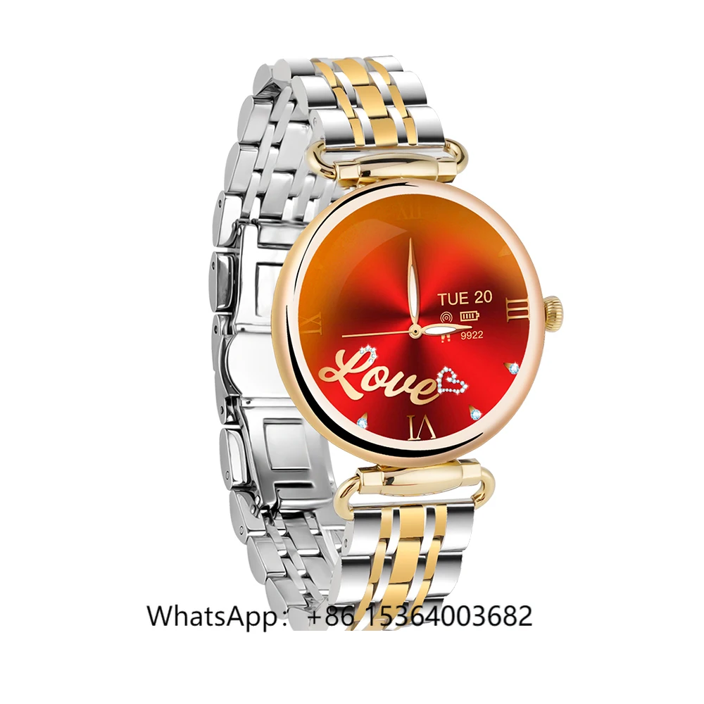 

TJXL-TKYUAN 2025 Luxury Ladies Smartwatch Round Screen AMOLED Display Health Women Smart Watch With Stainless Steel Strap Smartw