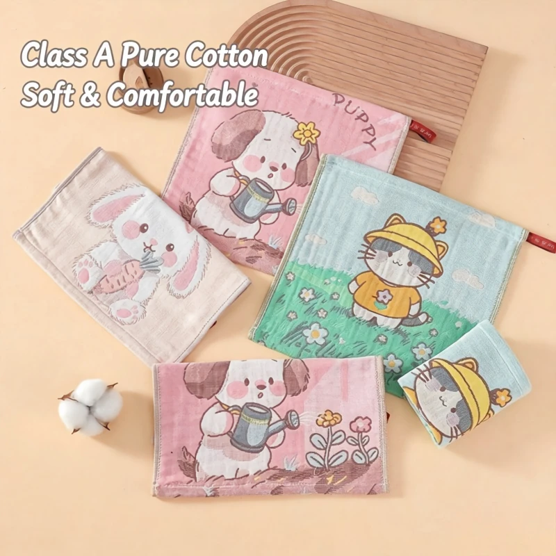 1/3/5 Pcs Baby Handkerchief Gauze Towel Pure Cotton Soft Drool Towel All Cotton Breathable Face Wash Baby Hand Towel