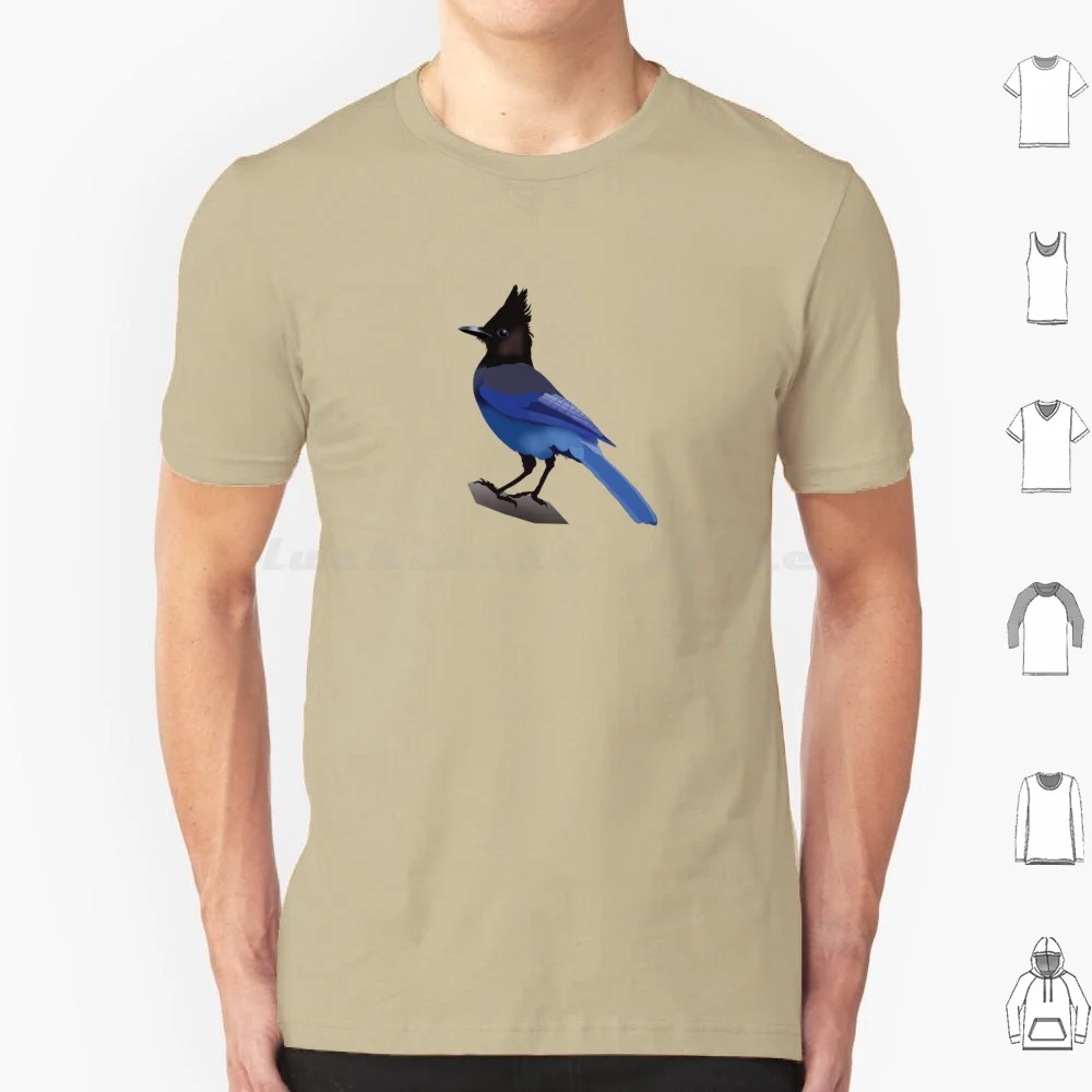 Steller'S Jay T Shirt Cotton Men Women Diy Print Stellers Jay Long Crested Jay Mountain Jay Pine Jay Corvus Stellari Blue Bird