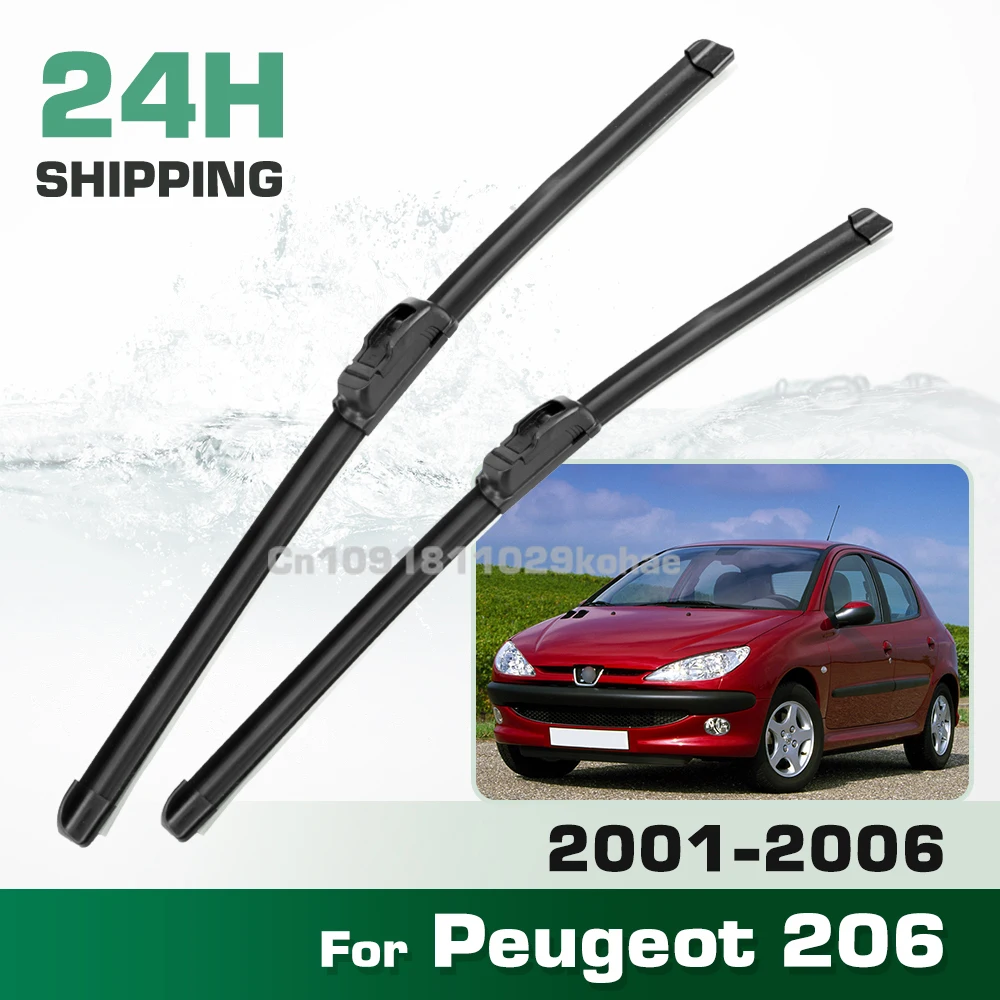 

For Peugeot 206 2001-2006 2002 2003 2004 2005 LHD&RHD Front Wiper Blades Windshield Windscreen Window Brush 26"+16"