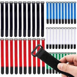 10Pcs Nylon Reverse Buckle Hook and Loop Strap Reusable Cable Ties Cable Straps For Wire Organizer Fastener Tape 20/30/40cm