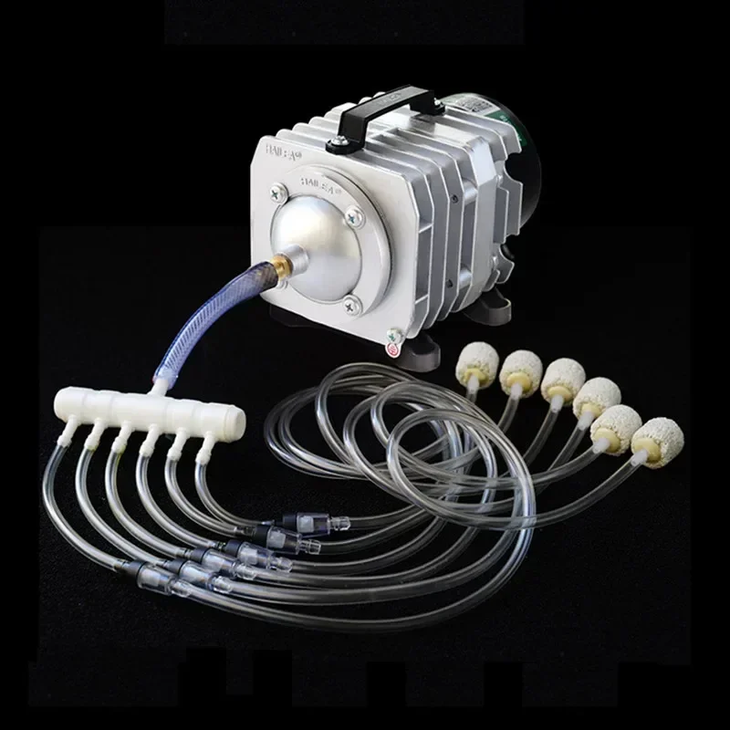 25-60W elektromagnetyczna sprężarka powietrza przenośny akwarium Koi Bubble akwarium pompa powietrza staw Aerator ACO-208 ACO-308 ACO-318
