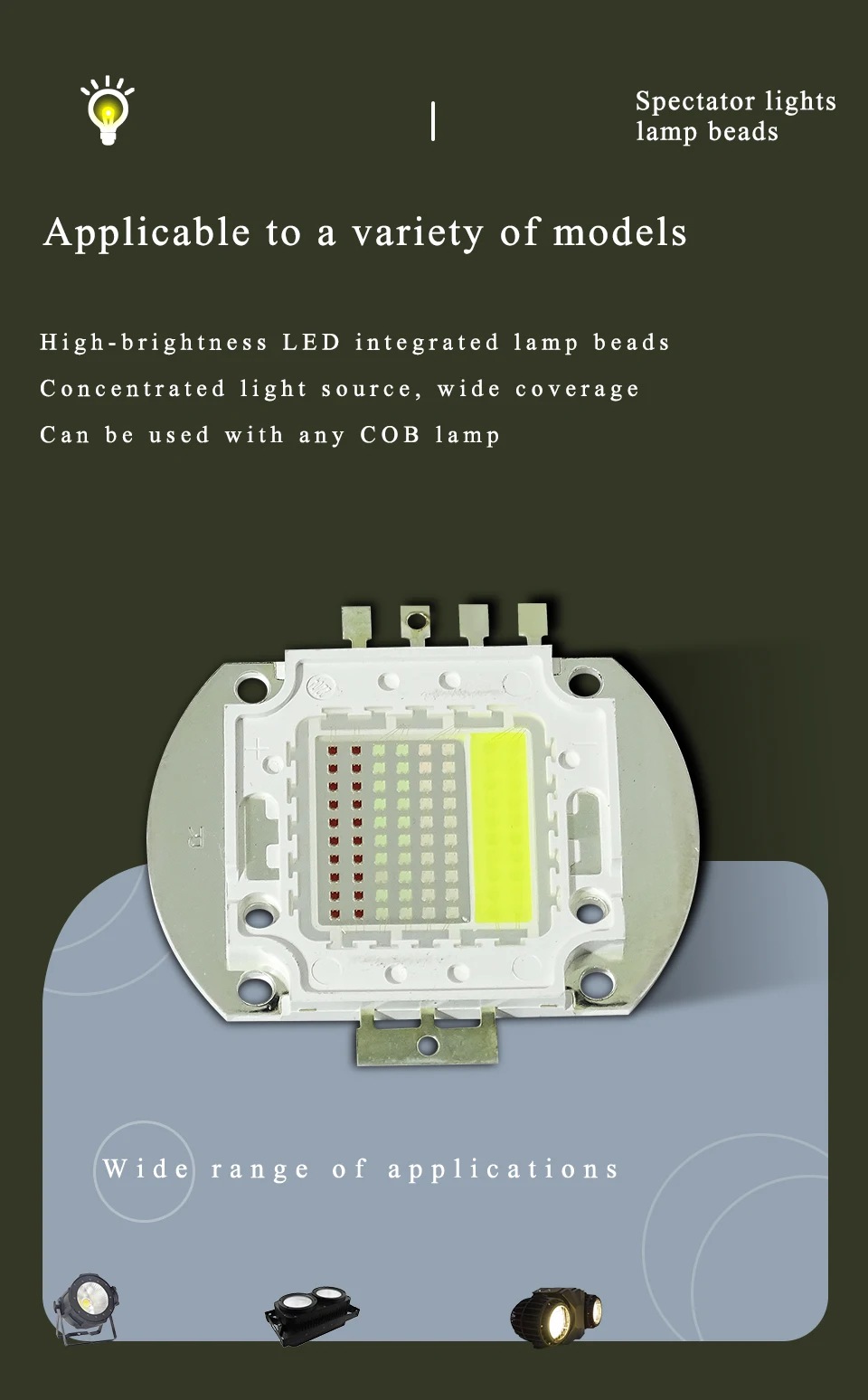 High Power 100 W 200 W RGBW 4 in 1 LED COB Perlen Chip Für 100 COB Publikum Licht Flutlicht Lampen LED COB Chips Bühne Licht – Detail 2
