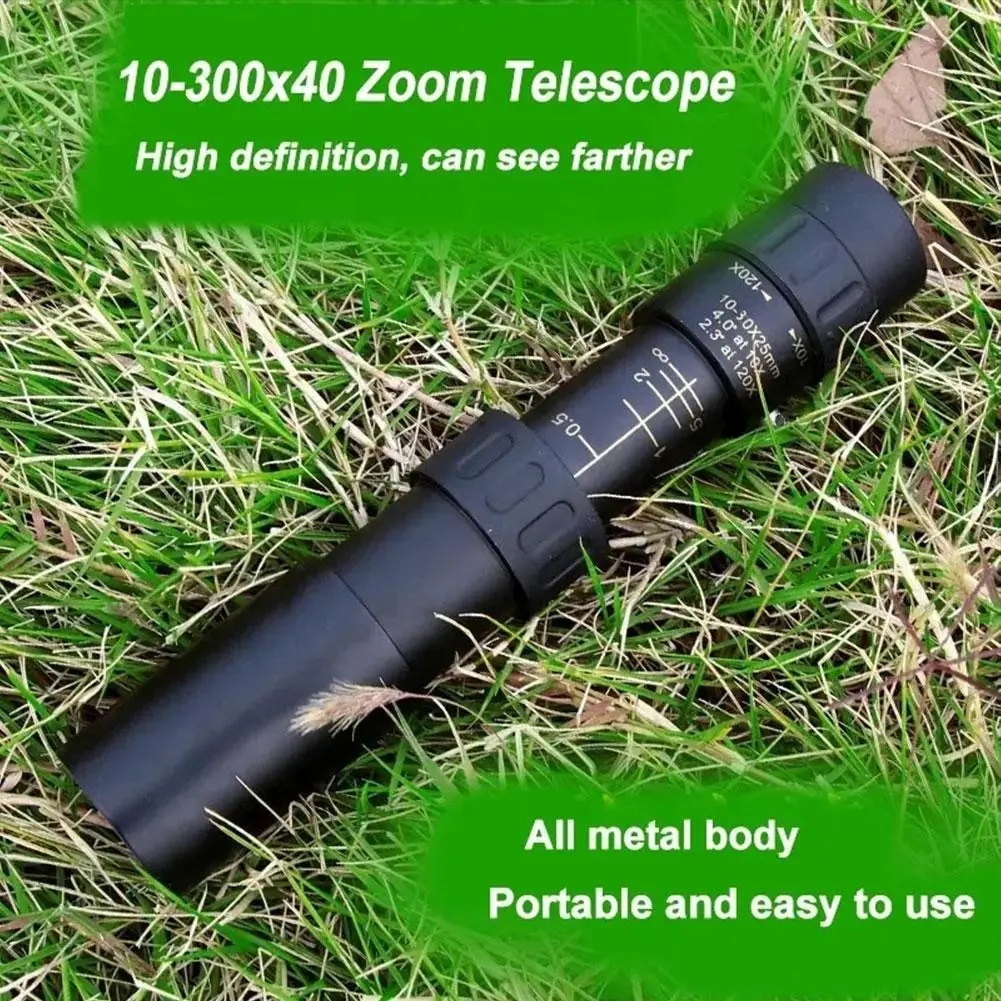 Poderoso Militar Metal HD Binóculos, Telescópio Bak4, Qualidade De Longo Alcance, Monocular Profissional para Caça, Zoom 10-300X