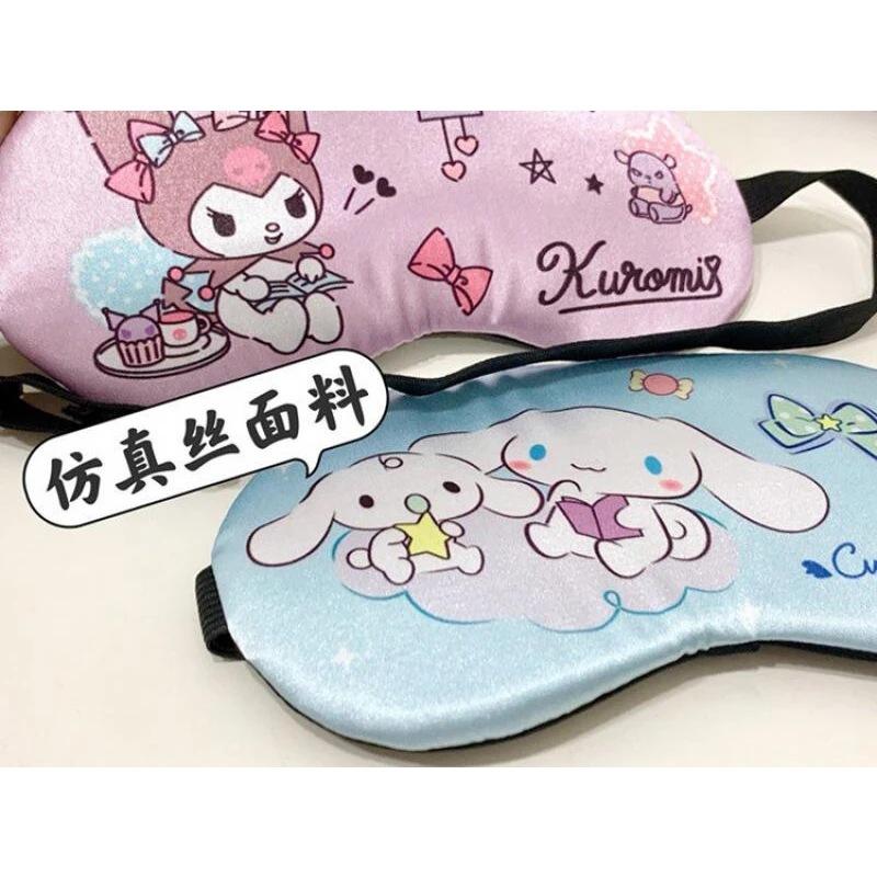 Sanrioed Anime Cartoon My Melody Kuromi Eye Mask Ins Girl Heart Kawaii Shading Sleep Adjustable Sleep Eye Mask Holiday Gifts