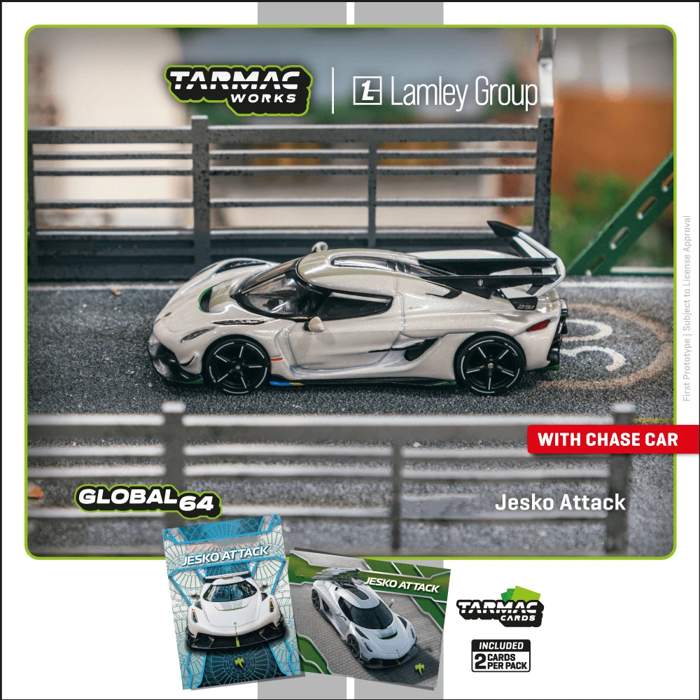 TW In Stock 1:64 Koenigsegg Jesko Attack White Diecast Car Model Collection Miniature Toy Tarmac Works