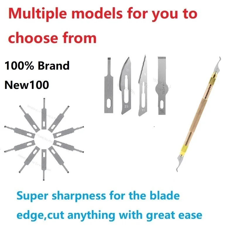 

50pcs 4 types Sharp Rustproof Multipurpose High Precision Stainless Steel Engraving Metal Wood Carving Replacement Craft Blades