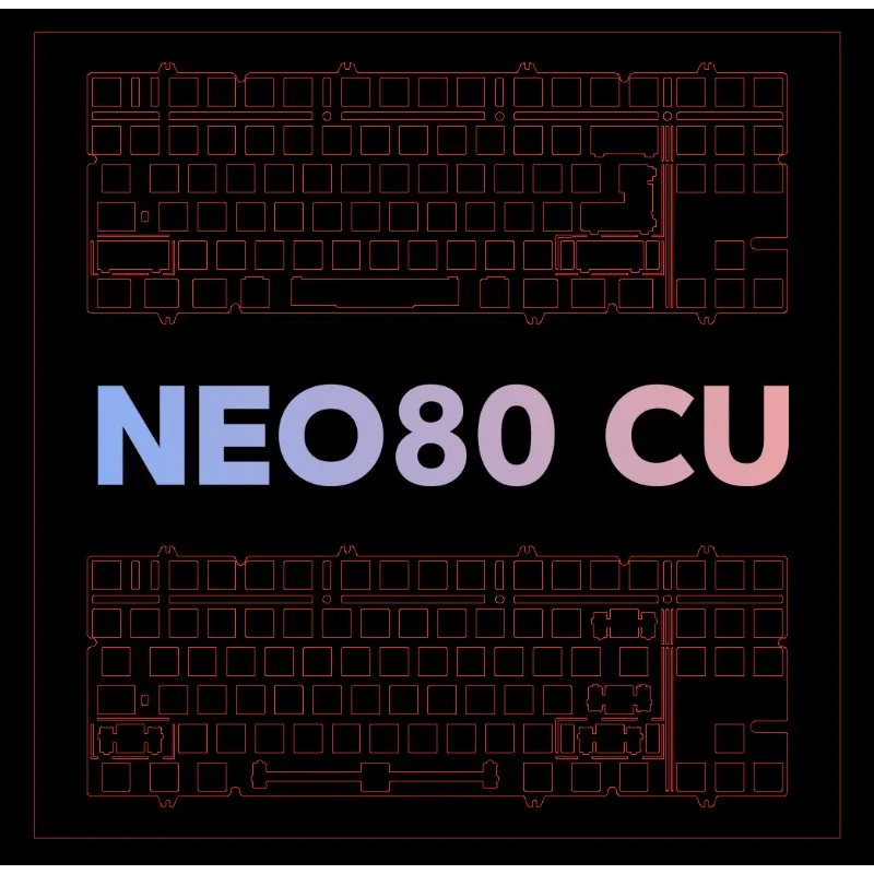 NEO80CU Keyboard Positioning Board Customization FR4 Aluminum Copper Carbon Fiber PEI Brass for Mechanical Keyboard Accessories