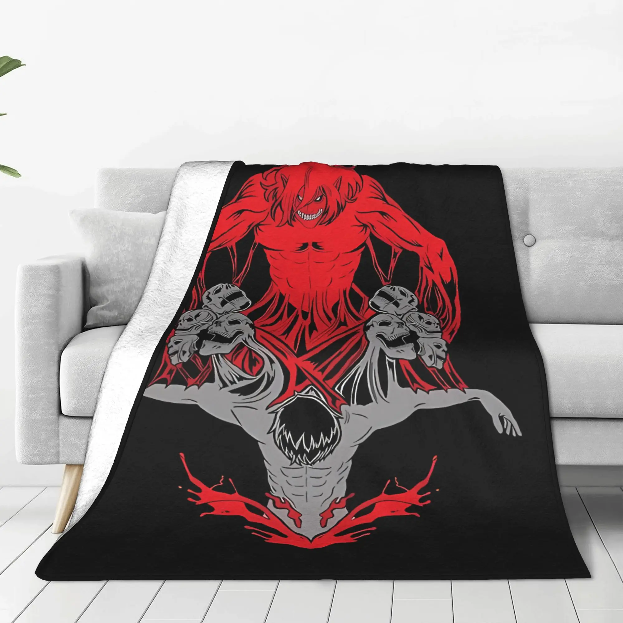1PC Eren Titan aAttack on Titan Home Room Decorations Winter Blankets For Adults Bedding Home Interior Sofa Knee