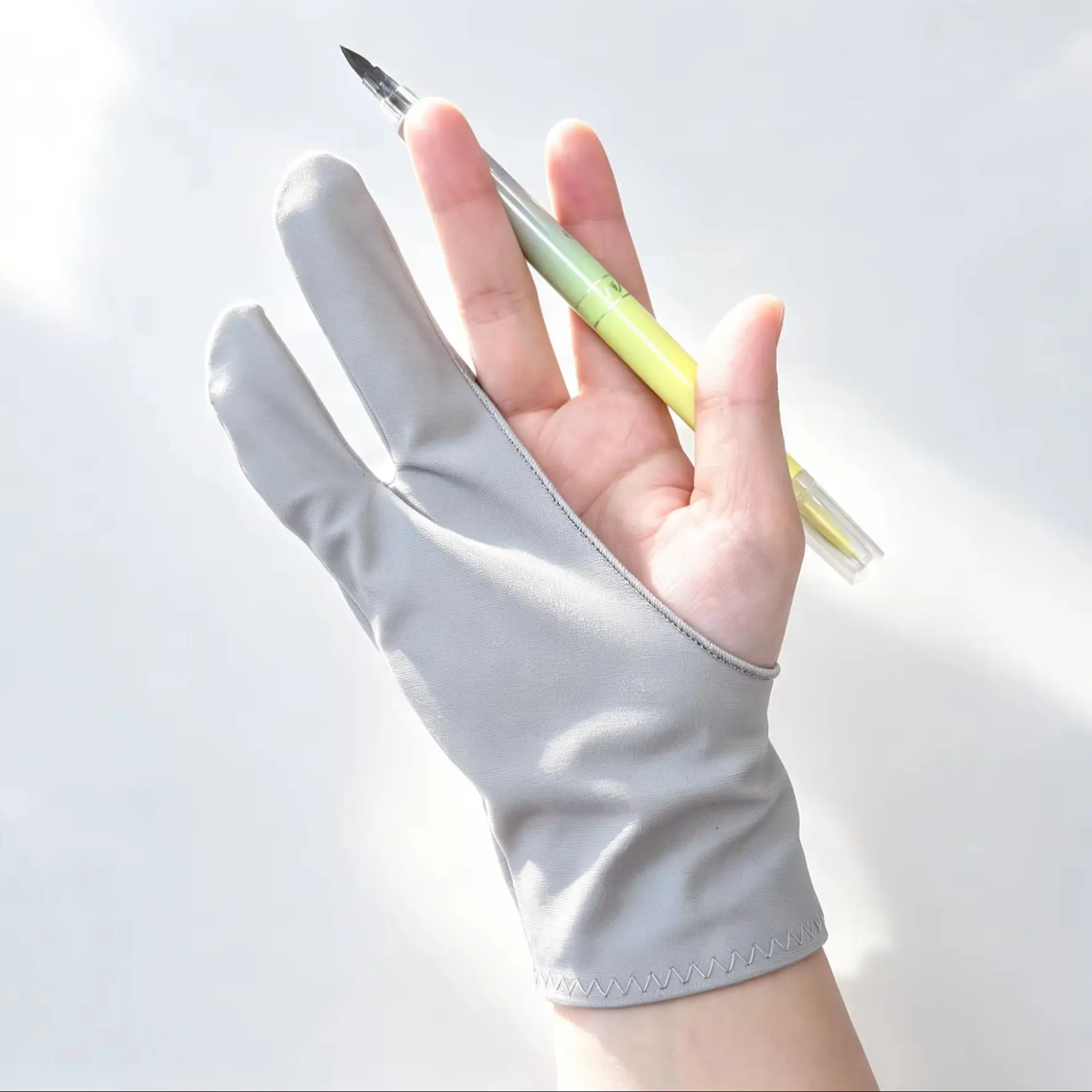 1/3/5pcs Anti Smudge Drawing Glove Two-finger Anti Touch Artist Glove for Drawing Tablet iPad Screen Board Painting Supplies