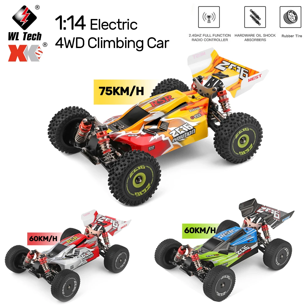 WLtoys 144001 144010 4WD RC Car 60KM/H 75KM/H High Speed Racing Car 2.4G Off-Road Drift Remote Control Vehicle Toys for Adults