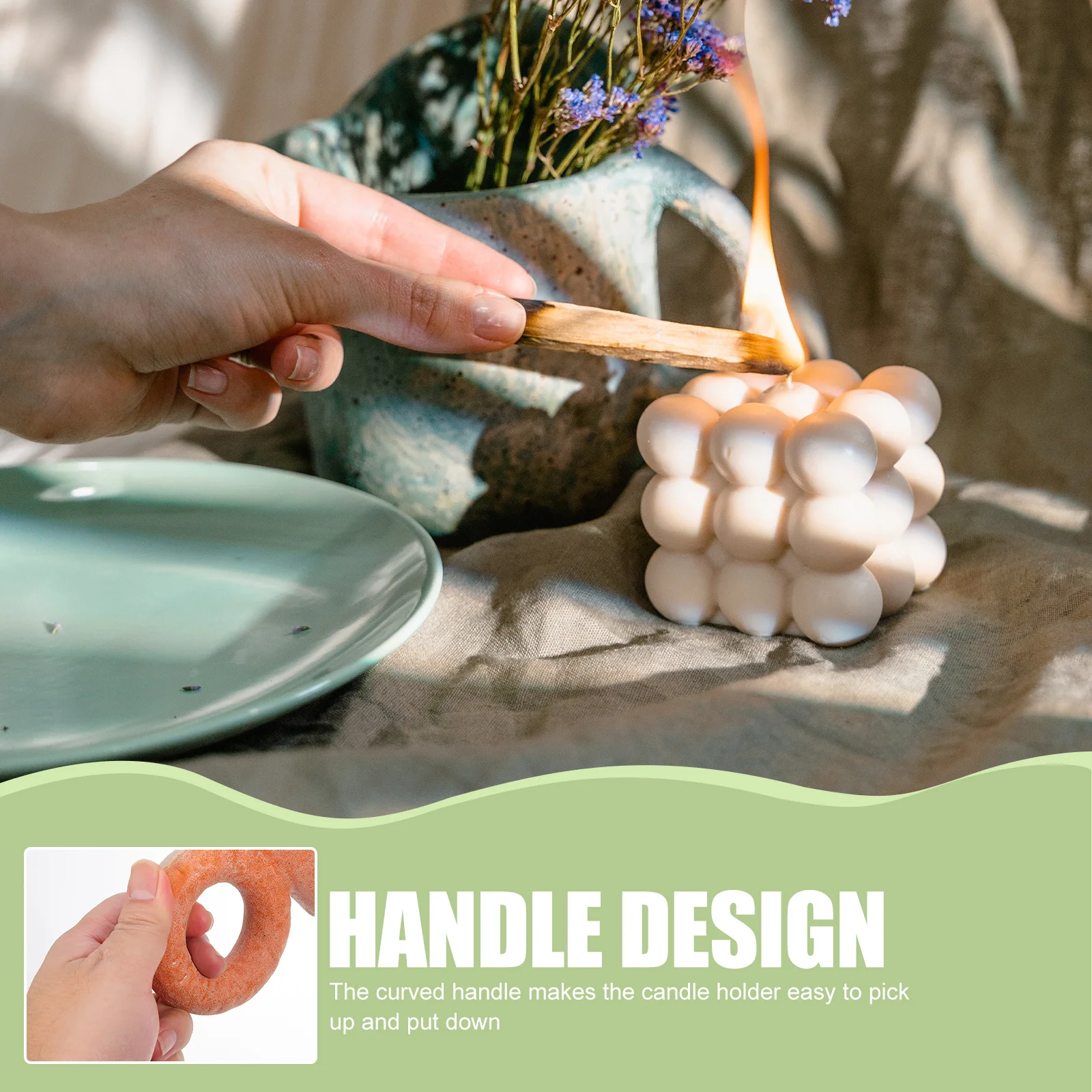 

Decorations Ceramic Candlesticker Holder Desktop Ornaments Candlesticks