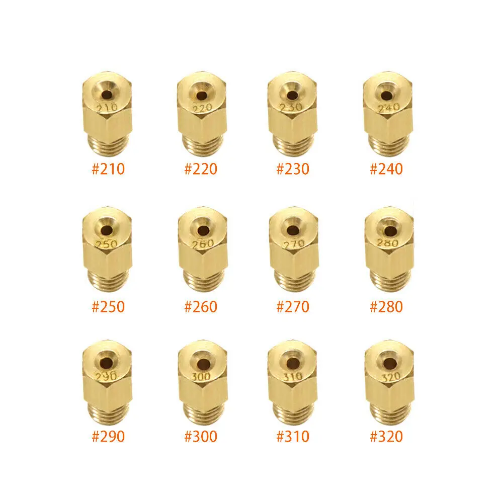 12pcs/Set Carburetor Main Jets Kit For Mikuni VM TM 210- 320 Motorcycle Injector Nozzle Scooter Parts Accessories