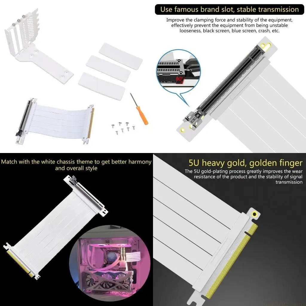 pcie-slot-bracket-vertical-gpu-holder-graphics-card-steering-mounting-bracket-with-pcie40-x16-cable-set