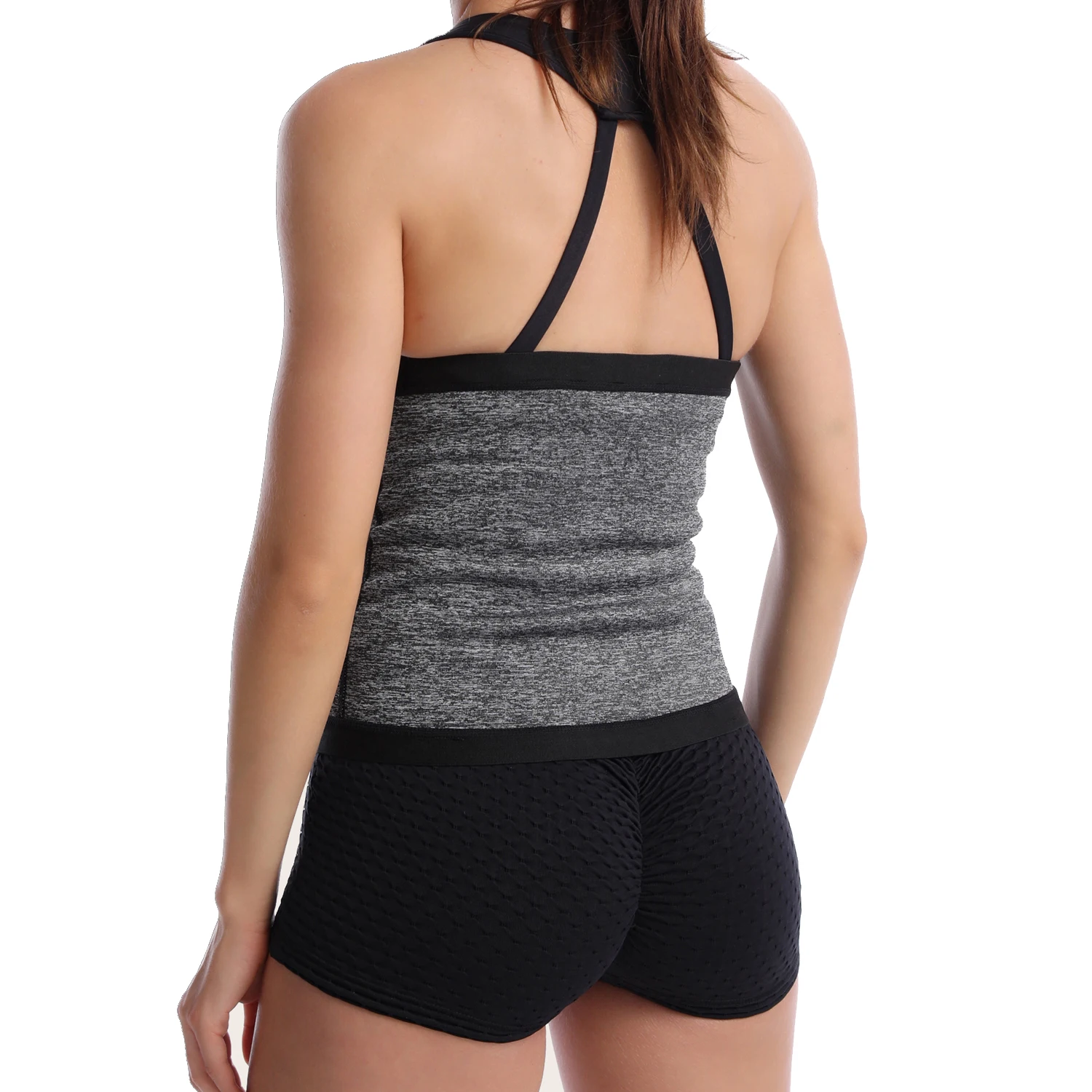 Women\'s Waist Training Belt Waist Trimmer Weight Loss Belt Slimming And Shaping Belt Shaping Sauna Sports Belt Zipper Silvery