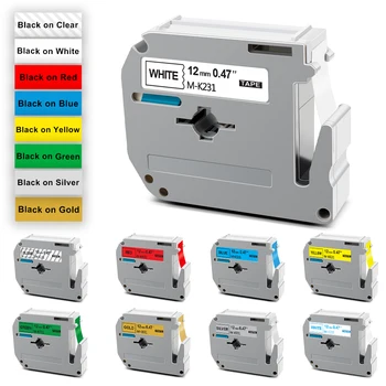 9/12mm 라벨 MK-231 MK-221 Brother MK231 MK221 MK 231 131 Brother P-Touch 라벨 메이커 PT-70 PT-80 용 라벨 테이프