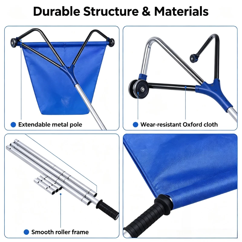 Flexible Roof Snow Slide Shovel Lightweight Aluminum Snow Rake Anti Scratch Snow Removal Tool for House Roof Winter Maintenance