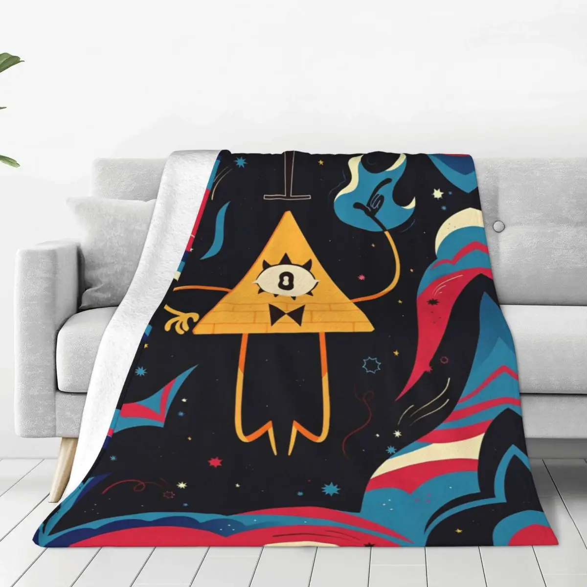 Gravity Falls Bill Cipher Knitted Blankets Cartoon Anime Fleece Throw Blanket Bed Sofa Decoration Lightweight Bedspreads