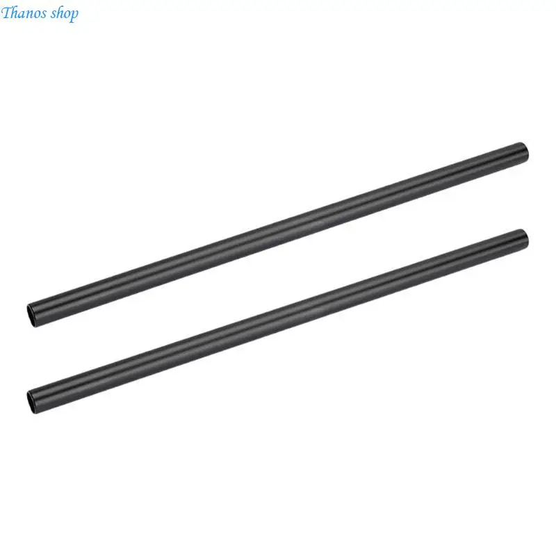 Aluminum Alloy 15mm Rod with 12mm Inner Thread 35cm 13.77Inch Long Black 2Pcs X37A