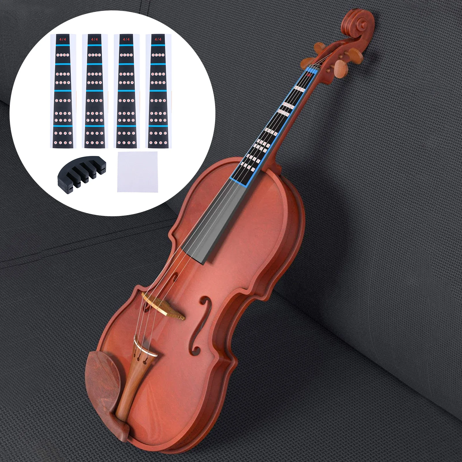 

1Set Violin Fingerboard Sticker Set Full Size Finger Guide Practice Mute for Beginner Violin Note Label Accessory