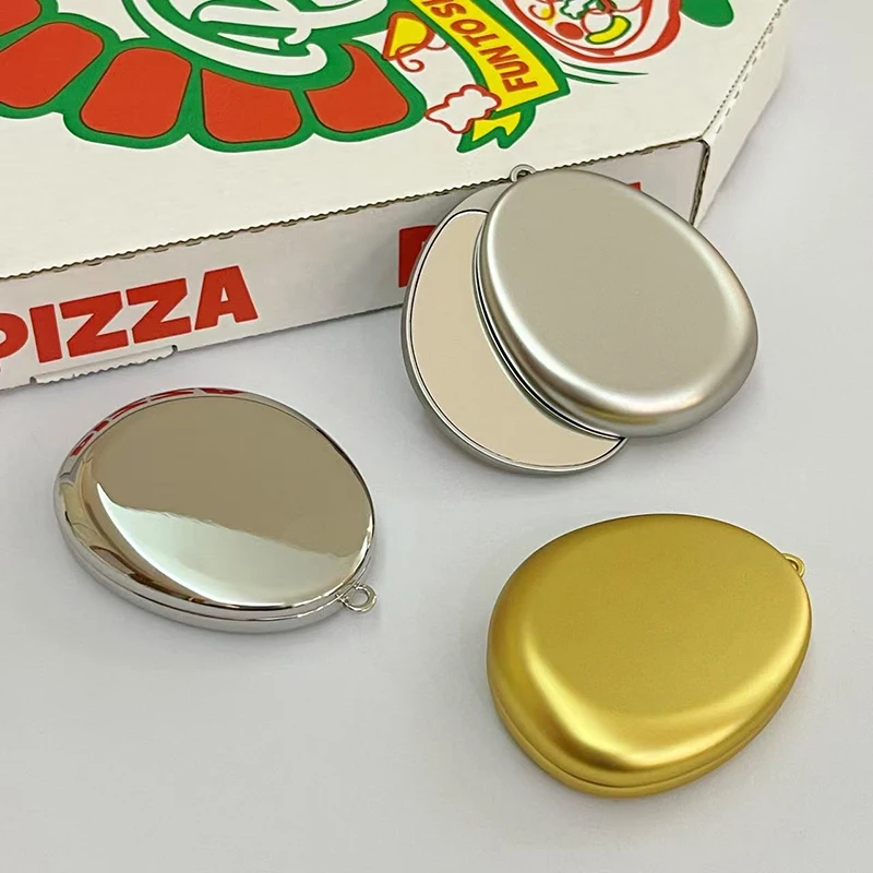 Miroir cosmétique Double face en forme d'huître, miroir pliant coulissant, miroir à main pour filles, miroir de vanité Compact incassable