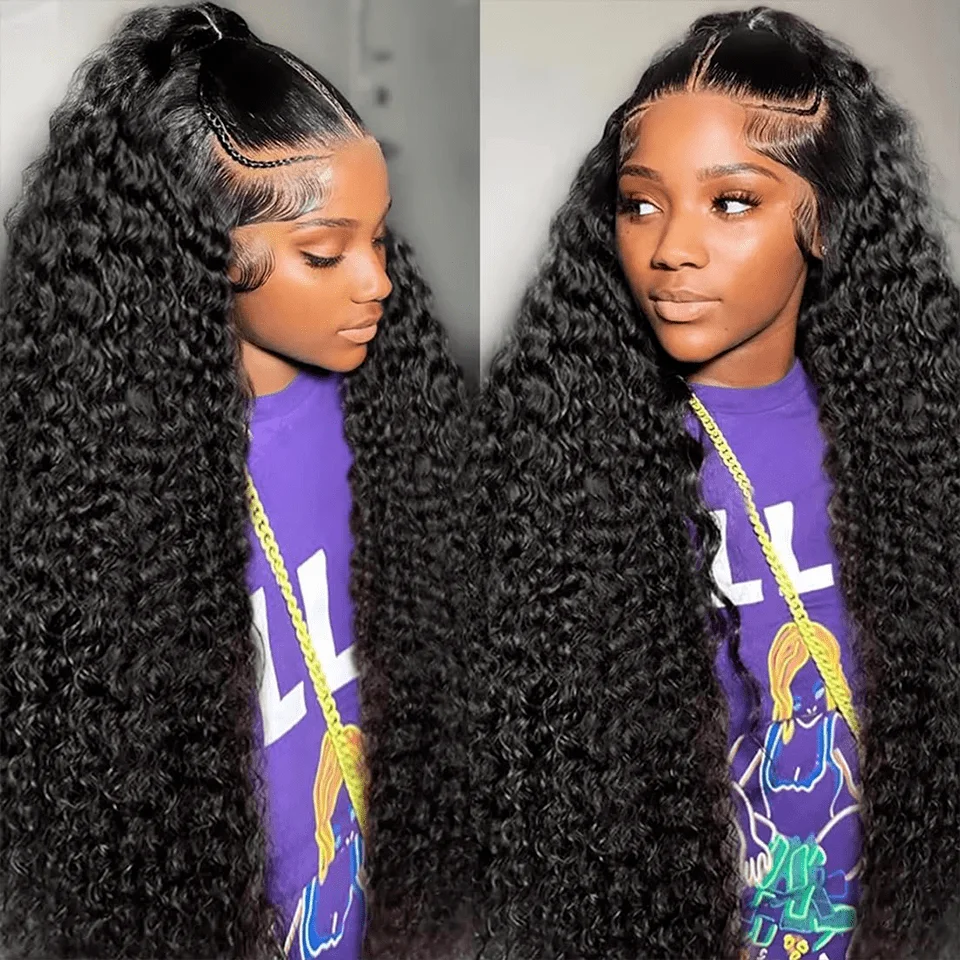 Jerry Curly Human Hair Wigs 13x4 Lace Frontal Wig 180 Density Pre Plucked With Baby Hair 3 Days Delivery