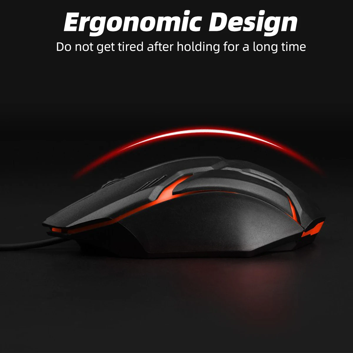เมาส์ USB แบบมีสายสำหรับเล่นเกม1600 DPI ออปติคอล3ปุ่มเมาส์สำหรับคอมพิวเตอร์แล็ปท็อปคอมพิวเตอร์ E-Sports เมาส์แบบมีสาย1.2เมตรเมาส์แบบมีสายสำหรับเล่นเกม