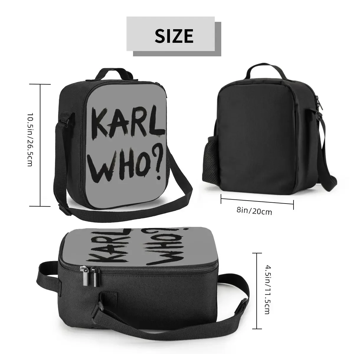 Karl Who Insulated Lunch Bag for Women Thermal Cooler Bento Box Office Work School