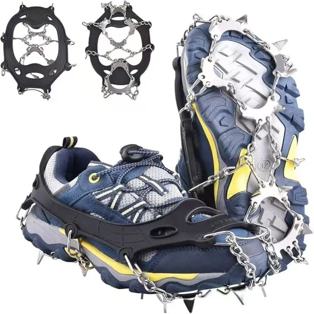 Picture 4: Durable 8/10 Teeth Ice Shoes Spike Non-slip Lightweight Ice Grippers Ice Snow Shoes Spikes for Shoes and Boots