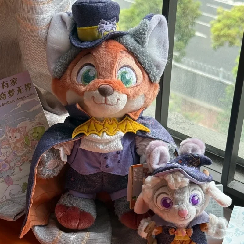 Genuine Disney Zootopia Halloween Series Plush Pendant Judy And Nick Plush Doll Backpack Book Bag Keychain Pendant Gift Toy