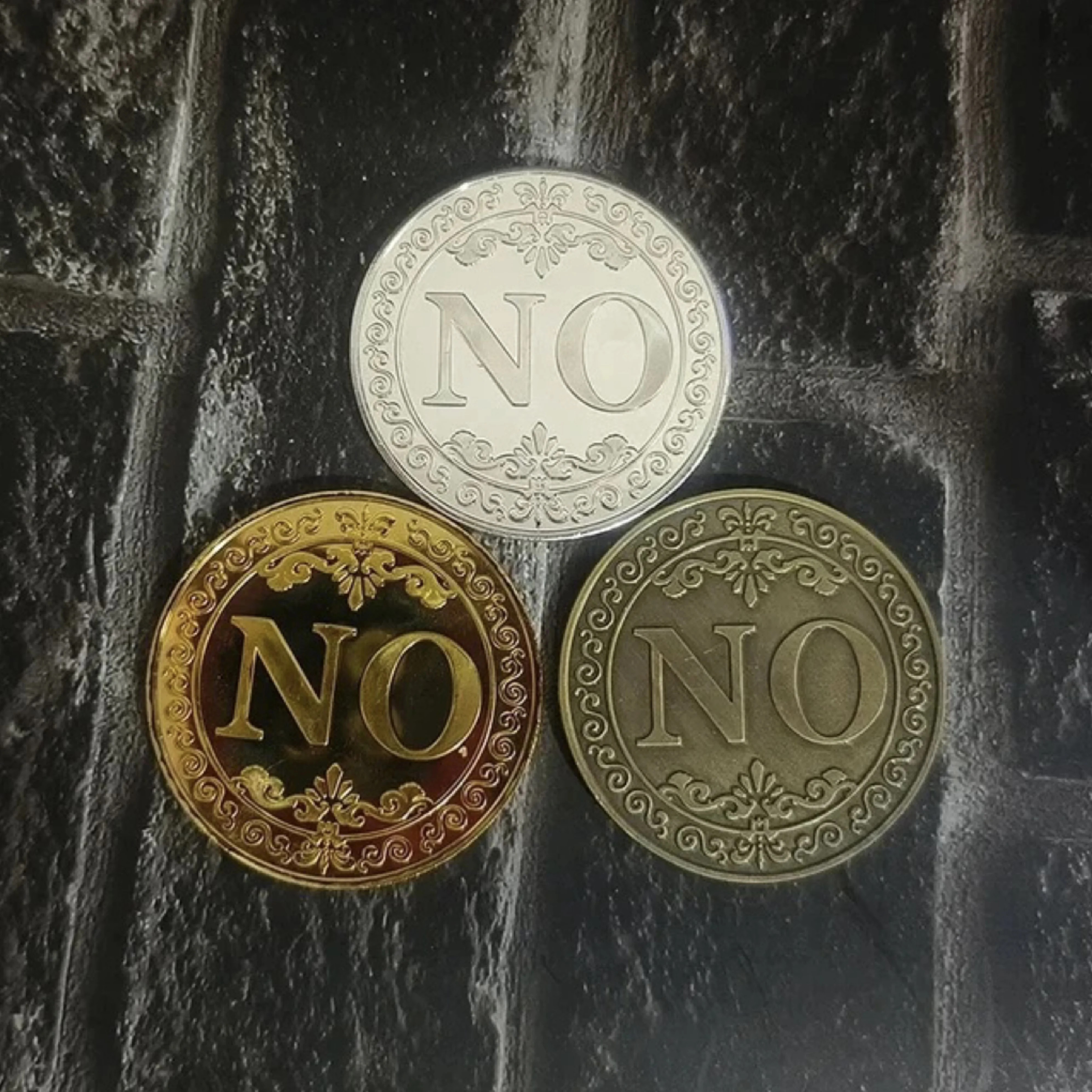 1PC Yes or No Bronze Commemorative Coin Souvenir Non-currency Coins Game Prop Challenge Coins Collection Decoration Wholesale