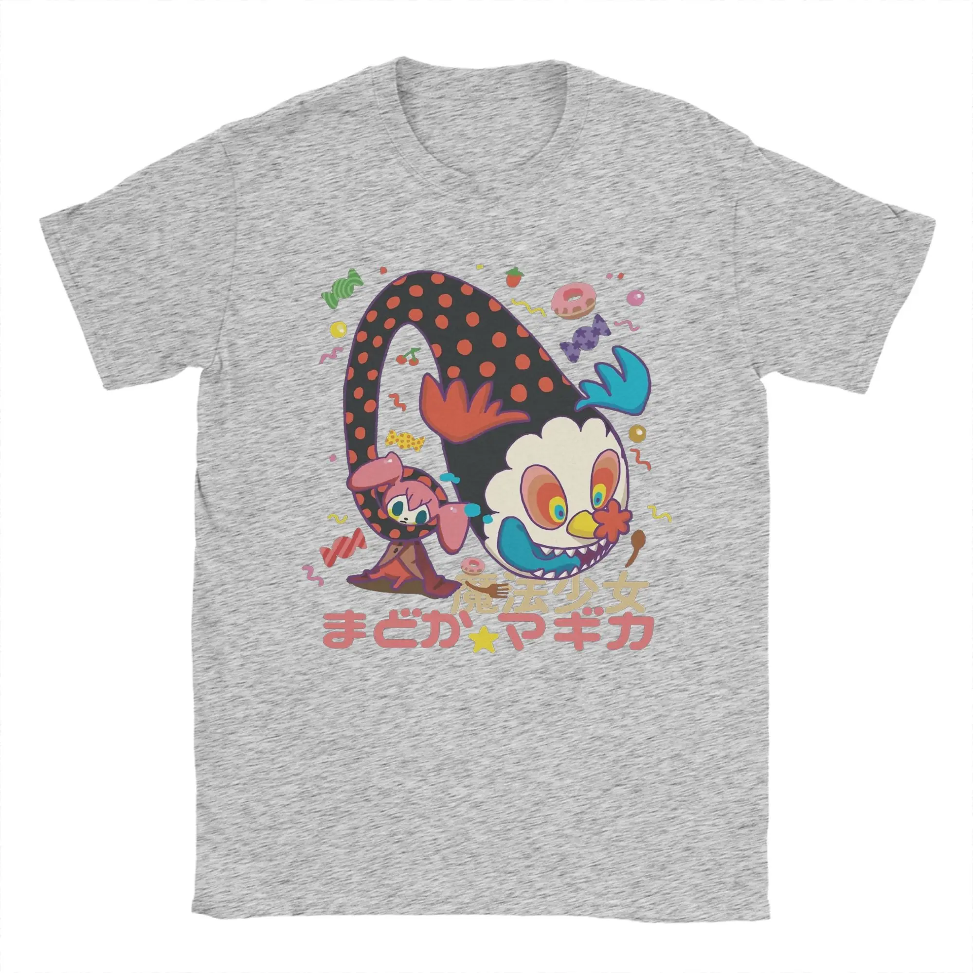 الحلوى الساحرة شارلوت تي شيرت الرجال القطن تي شيرت غير رسمي Crewneck Madoka Magica أنيمي تيز ملابس قصيرة الأكمام هدية فكرة