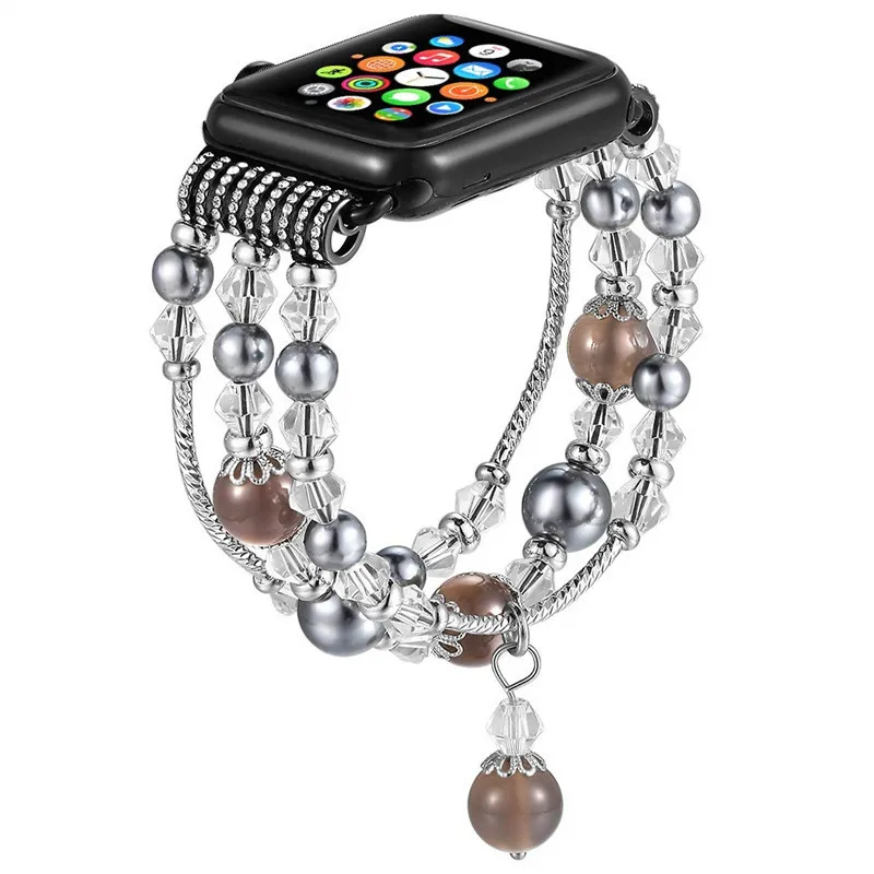 Ladies Jewelry Strap for Apple Watch Band 49mm 44mm 40mm 45mm 41mm 42mm 38mm Handmade Bracelet for iWatch Series 8 7 6 5 4 3 SE