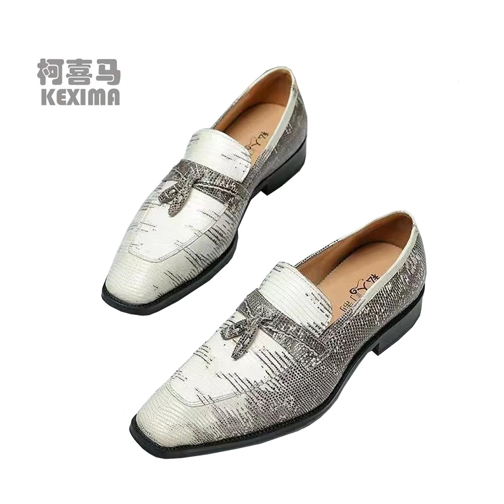 tianxing men dress shoes white male formal shoes men lizard skin shoes