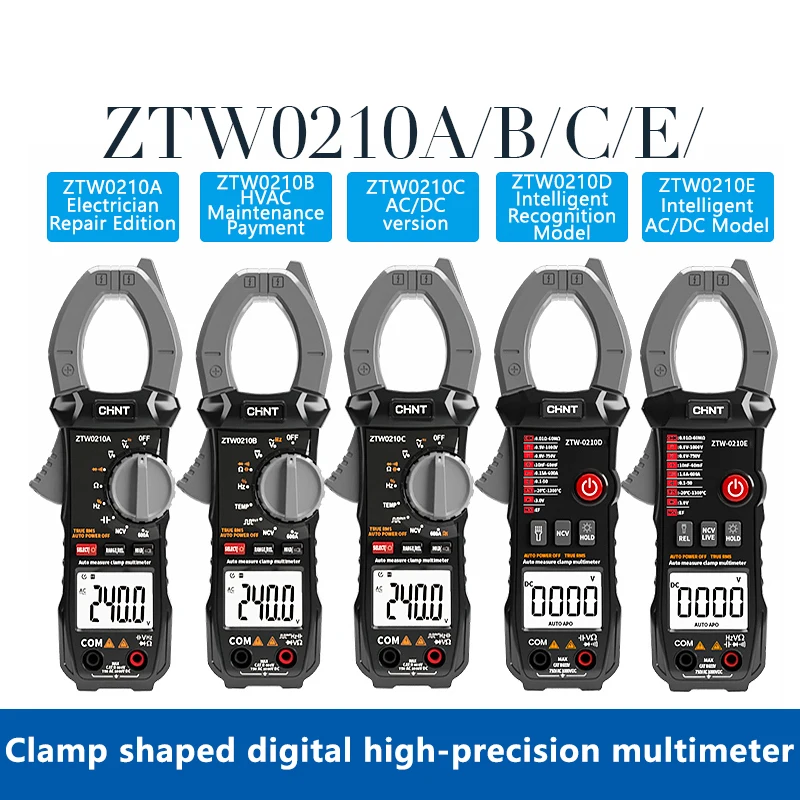 Интеллектуальный цифровой высокоточный мультиметр с клещами, амперметр, полностью автоматические клещи переменного/постоянного тока, клещи ZTW0210A B C D E