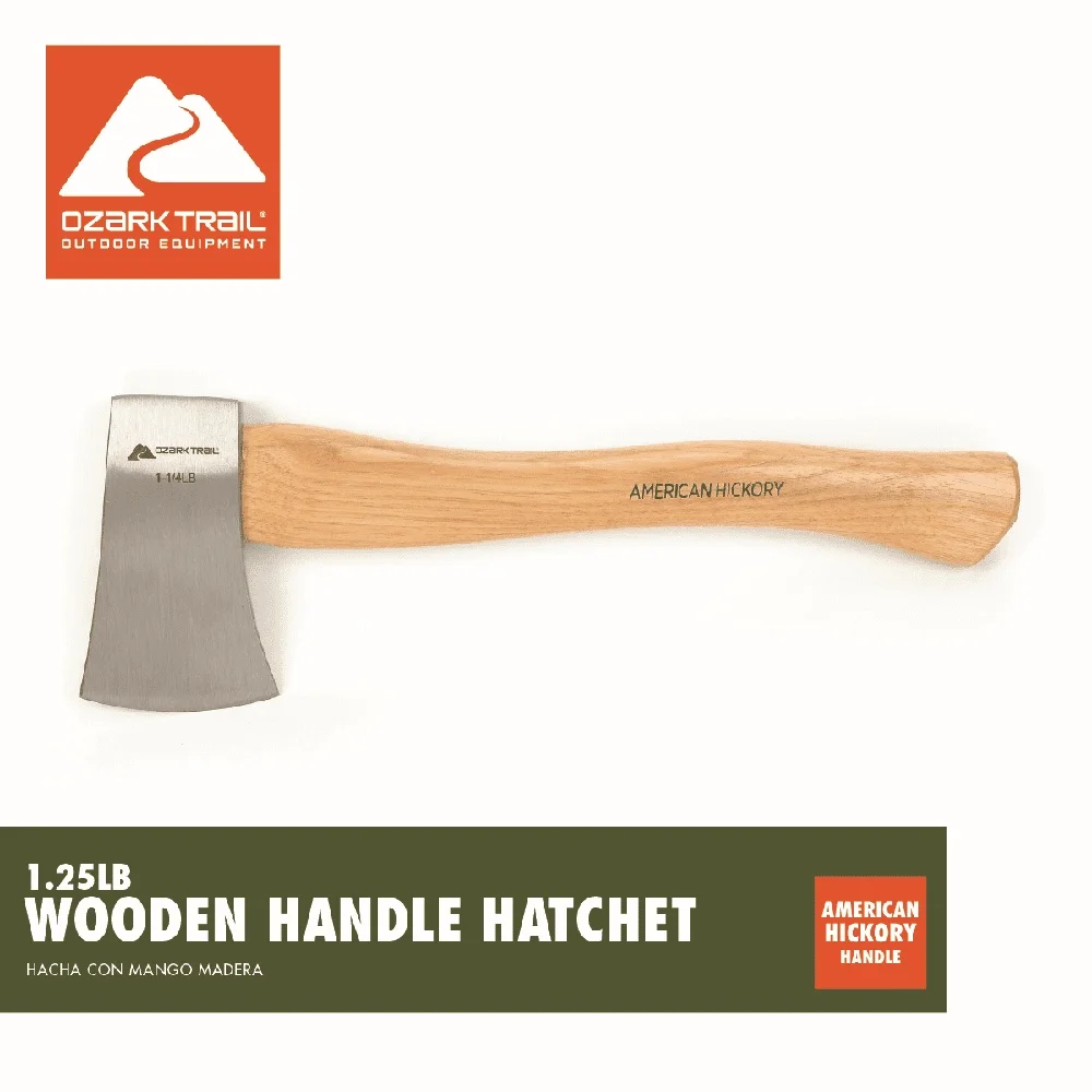 1.25 lb Hatchet Axe with 12 Inch Hickory Handle Camping Outdoor Survival Gardening and Kindling Tool
