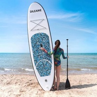 Inflatable Stand Up Paddle Board SUP Board Surfboard Water Sport Surf Set with Paddle Board Tail Fin Foot Rope Inflator