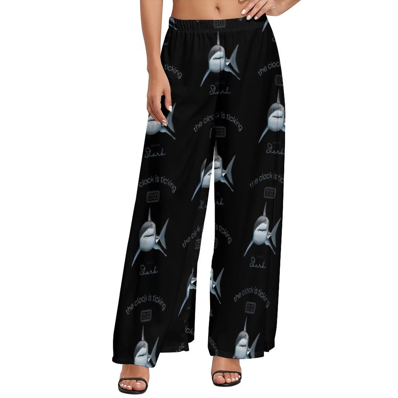 

Protect The Sharks Pants Save The Shark Street Fashion Straight Wide Leg Pants High Waisted Modern Trousers Big Size