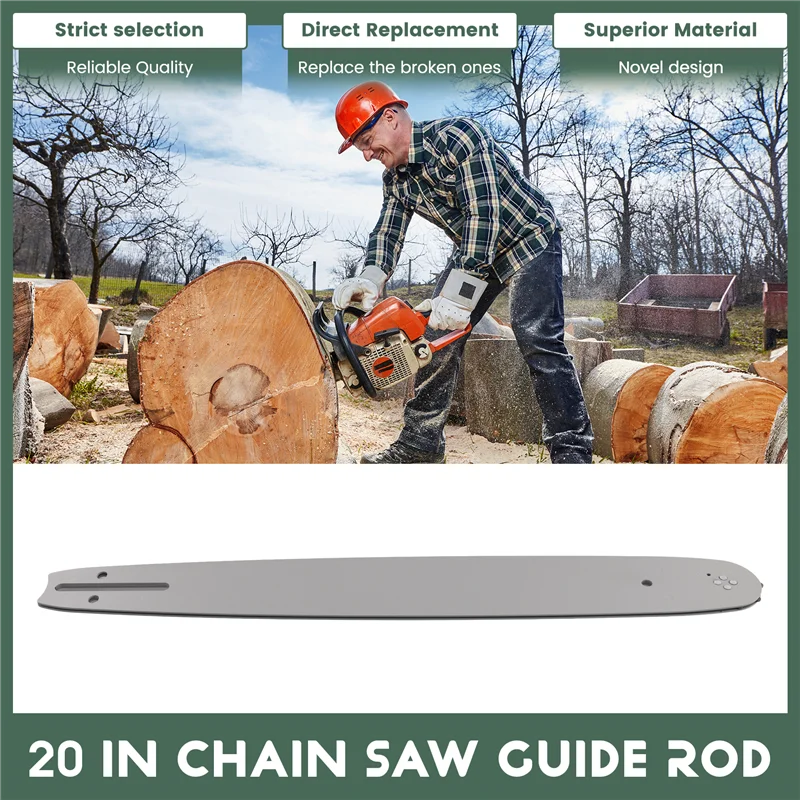 GYTB-1Set 16 Inch Chainsaw Guide Bar + Chainsaw Chains 3/8 Semi Chisel Chain For  36 41 50 51 55 Tool