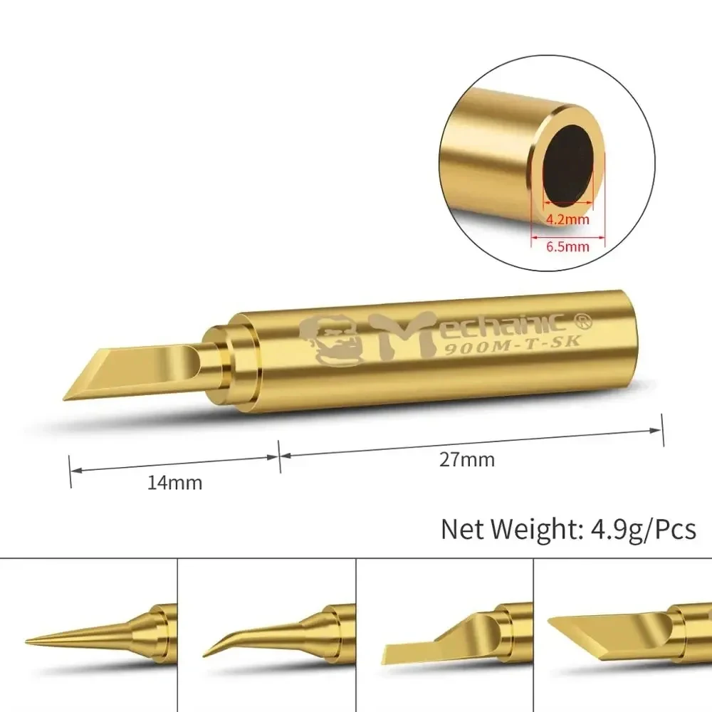 MECHANIC 900M-T-CK/IS/K/I/SK Pure Copper Soldering Iron Tip for Motherboard BGA IC Chip Welding Repair Soldering Iron Tip Tool