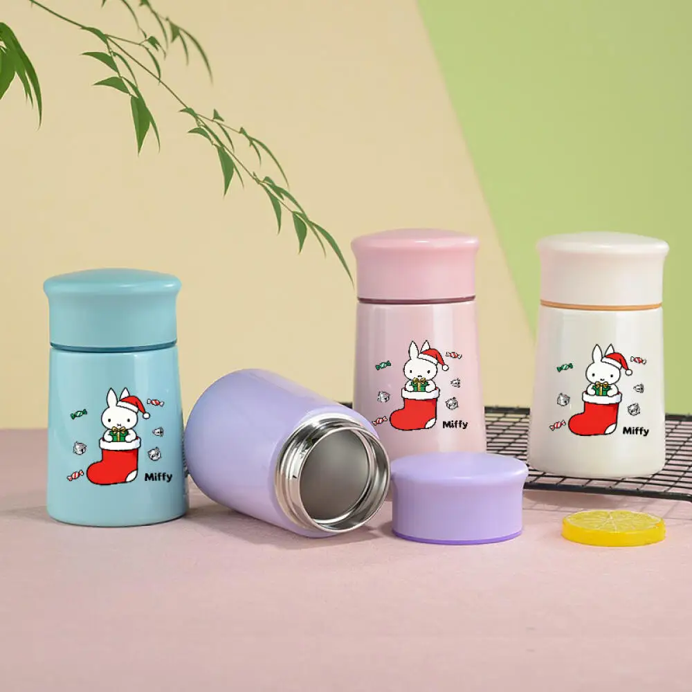 

Miffy Rabbit Cartoon Cute Small Portable Thermo Flask Vacuum Cold Preservation Box Heat Preservation Silver Ear Cup